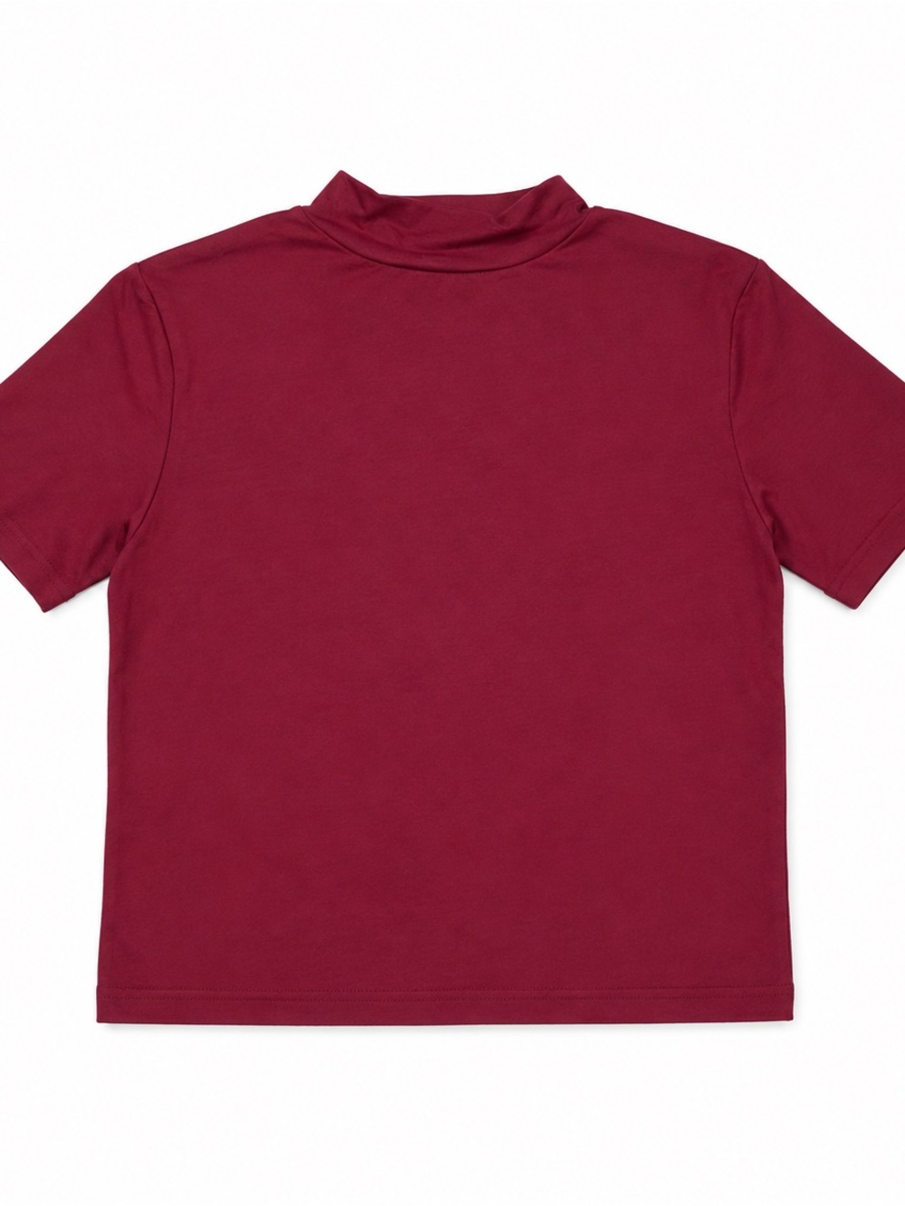 Kids Mock Neck Short Sleeve Top - Burgundy